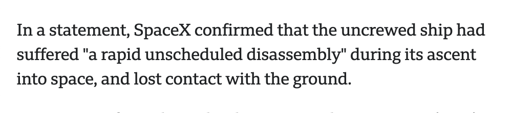 kellychasemedia's tweet photo. Raise your hand if you have also experienced "a rapid unscheduled disassembly." 🙋‍♀️😅 https://t.co/PW0VDuit3F