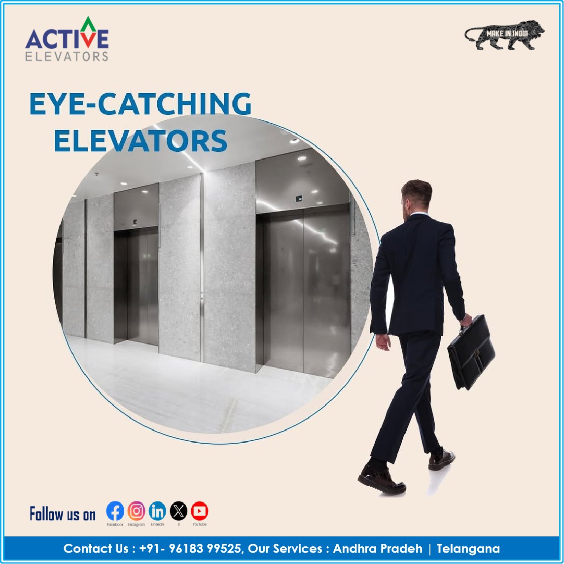 ACTIVEELEVATOR1's tweet image. EYE-CATCHING ELEVATORS BY "ACTIVE ELEVATORS" 

#activeelevators #activeelevatorsap #activeelevatorshyd #eyecatching #energyefficient #elegantlook #modernelevators #premiumelevators #qualitymatters #servicematters #24x7customersupport #makeproud #makeinindia #since1999 ⏫🚻⏬.