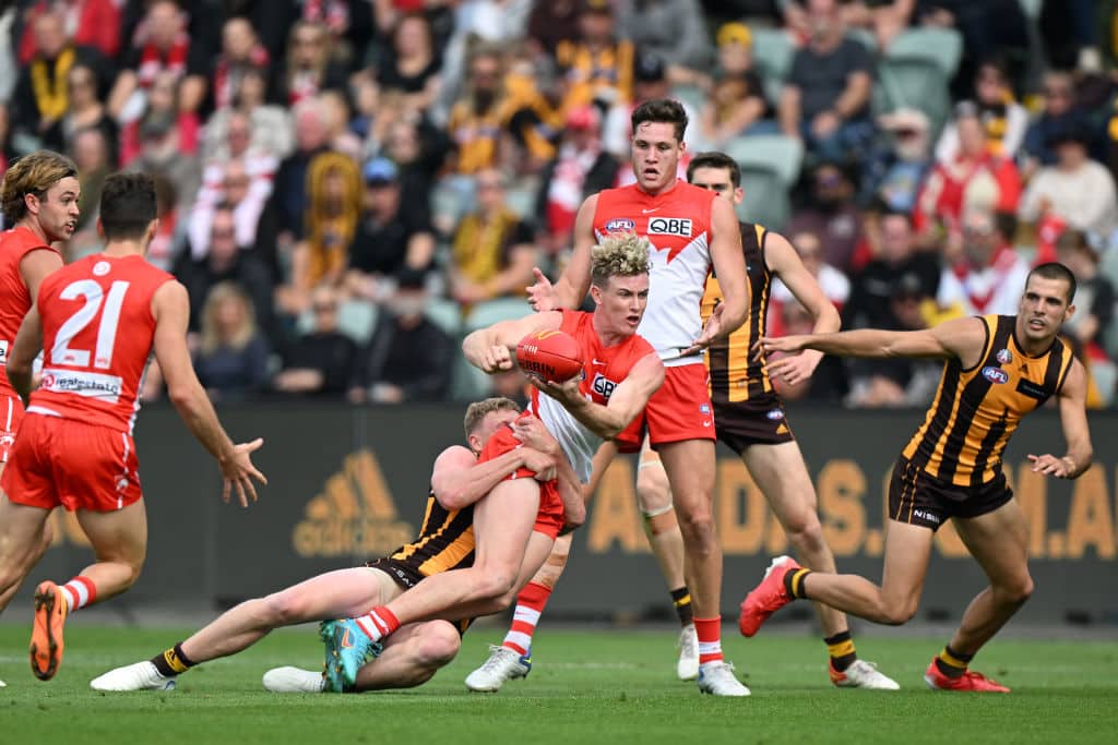 AussiePunts's tweet photo. For the first multi of the year lets kick off Round 0 and the year with a bang #AFLSwansHawks #sgm #sportsbet

🍊Matt Roberts 20+ Disp @$1.35
🐂Chad Warner 20+ Disp @$1.25
🦢Joel Amartey 1+ Goal @$1.11
🧙‍♂️Nick Watson 1+ Goal @$1.24

Odds - $2.70 https://t.co/cVobj95noJ
