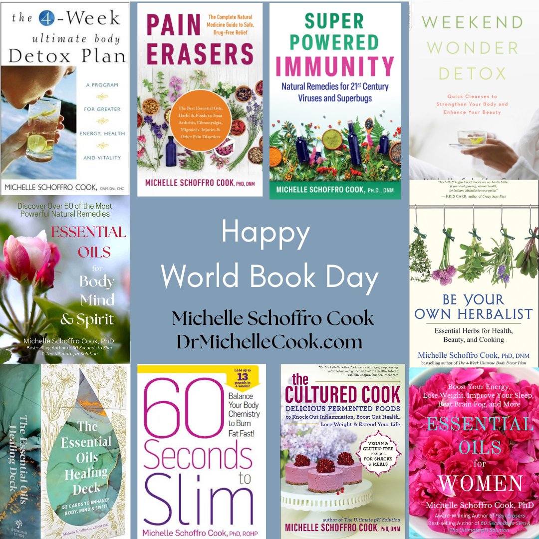 Happy World Book Day! I'm thrilled to contribute my 25 food, health, and recipe books to the vast collection of books in the world. I love books! amzn.to/3CPlYSO DrMichelleCook.com