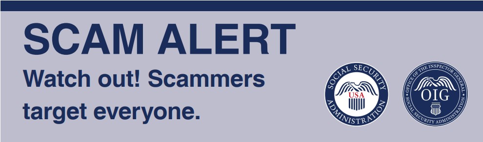 Today is #SlamTheScam Day. Recognizing the basic signs of a scam is helpful in stopping fraudulent activity. Check out this Scam Alert from the Social Security Administration and Office of the Inspector General. #NCPW2025 tinyurl.com/ypj8sfym