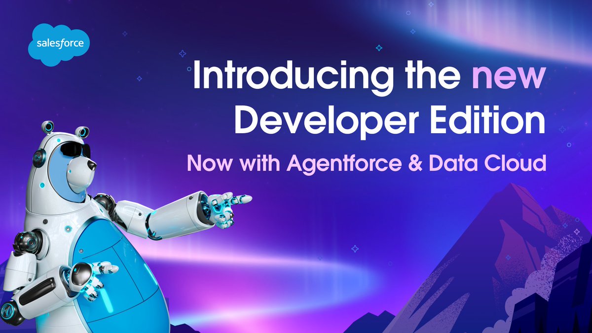 Have you set up your free @Salesforce #Developer Edition yet, now with Agentforce and Data Cloud? 🤖 

Experience the future of Salesforce development and explore how to build AI agents and harmonize your data.

Read the blog ➡️ sforce.co/43j5zko