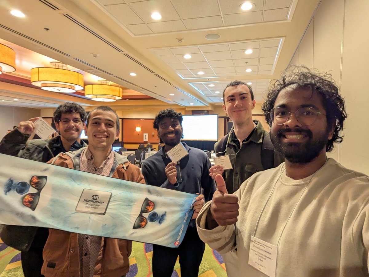 PolyEngineering's tweet image. Six computer engineering students attended a workshop on March 1 as part of the International Symposium on Field Programmable Gate Arrays. Their travel was supported by Dustin Richmond, assistant professor in the Department of Computer Science and Engineering at UC Santa Cruz.