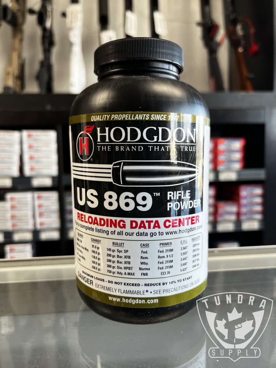 TundraSupply's tweet image. Hodgdon 869: The ultimate choice for heavy magnum and long-range rifle cartridges! 🚀💥 Consistent burn, extreme range. #Hodgdon869 #LongRangeShooting #PrecisionReloading

tundrasupply.ca/hodgdon-us-869…