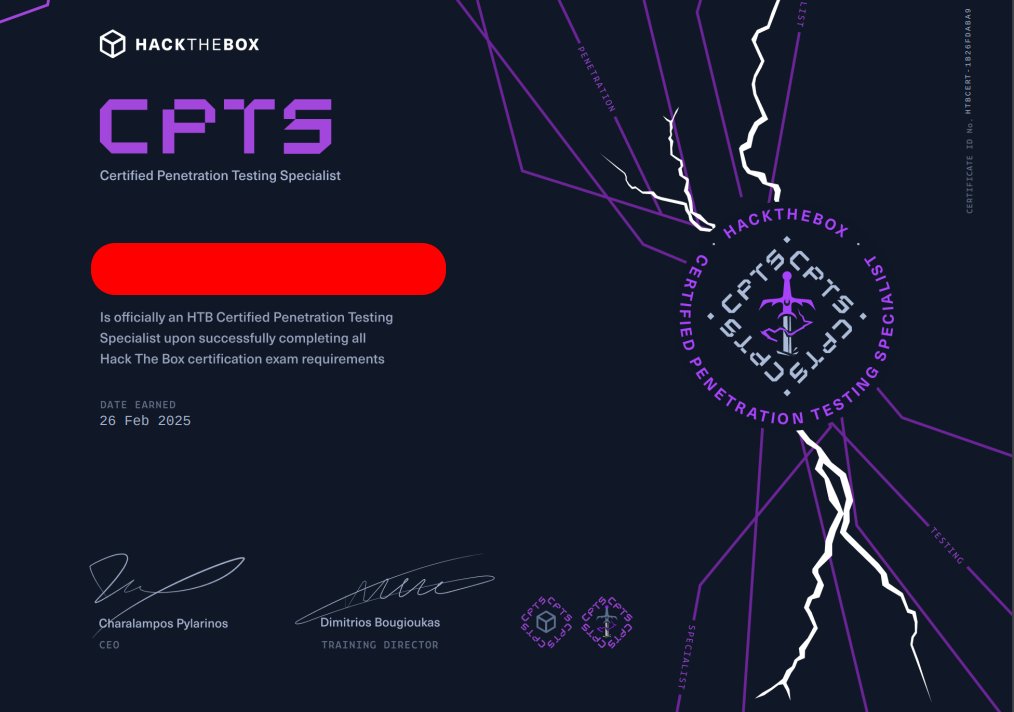 _erg0sum's tweet image. I AM PLEASED TO SHARE THAT I HAVE PASSED THE CPTS CERTIFICATION @ HACKTHEBOX !!!