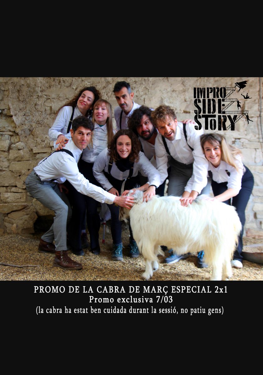 Rai Borrell (@raiborrell) on Twitter photo Demà 7/03 IMPRO SIDE STORY al <a href="/teatregaudi/">Teatre Gaudí</a> ens regalem🎁, promo 2x1,celebrant "el dia de la cabra de Març".
🐐🐐🎁
Etiqueta 3 persones i comparteix aquest post i ja tens el teu 2x1 disponible a la taquilla del teatre gaudí Demà 7/03 IMPRO SIDE STORY al <a href="/teatregaudi/">Teatre Gaudí</a> ens regalem🎁, promo 2x1,celebrant "el dia de la cabra de Març".
🐐🐐🎁
Etiqueta 3 persones i comparteix aquest post i ja tens el teu 2x1 disponible a la taquilla del teatre gaudí