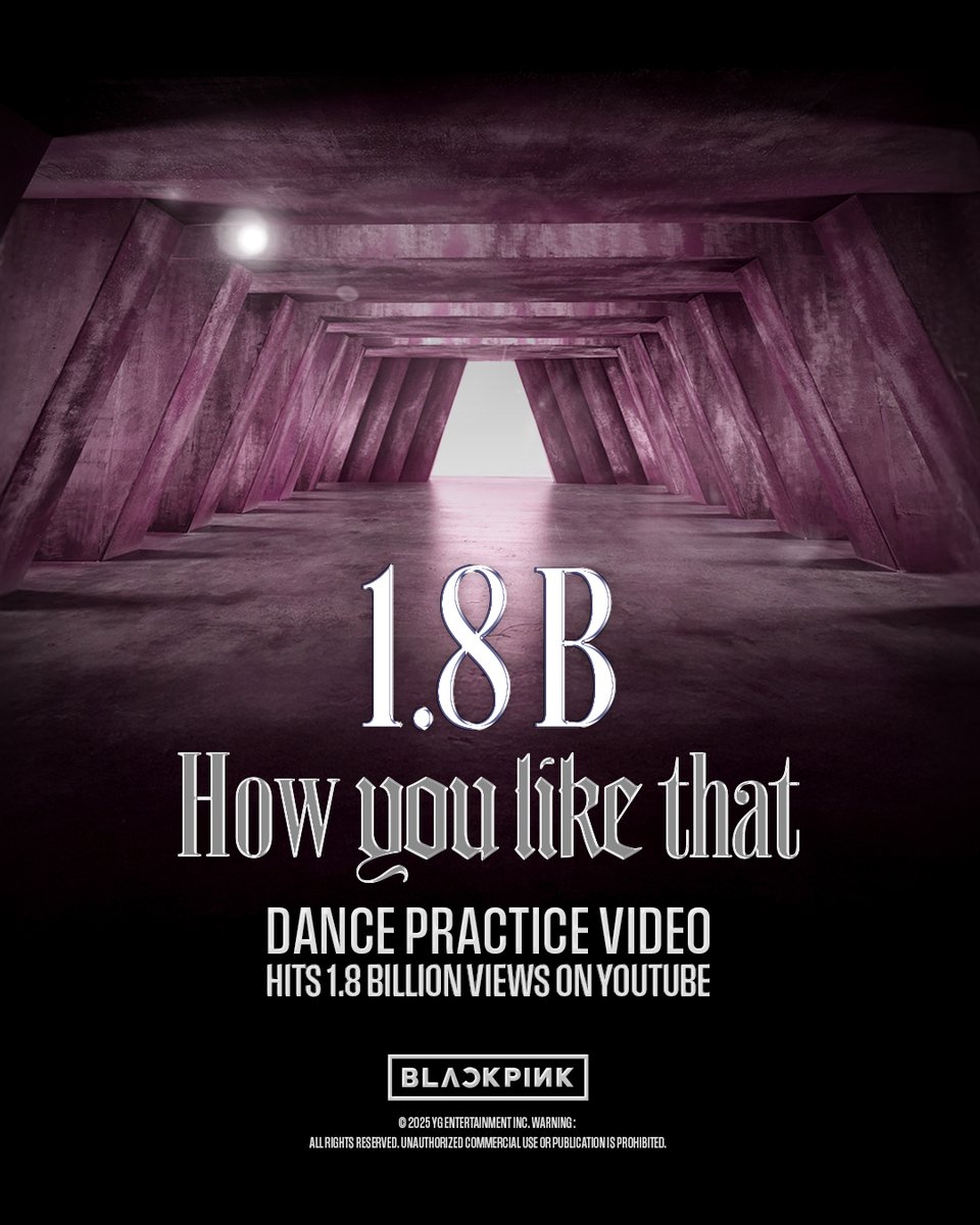 ygent_official's tweet image. #BLACKPINK ’How You Like That' DANCE PERFORMANCE VIDEO HITS 1.8 BILLION VIEWS @Youtube
BLINKs worldwide, thank you so much!
’How You Like That' DANCE PERFORMANCE VIDEO
🎥youtu.be/32si5cfrCNc
#블랙핑크 #HowYouLikeThat #DANCEPERFORMANCE #안무영상 #1_8BILLION #YOUTUBE #YG