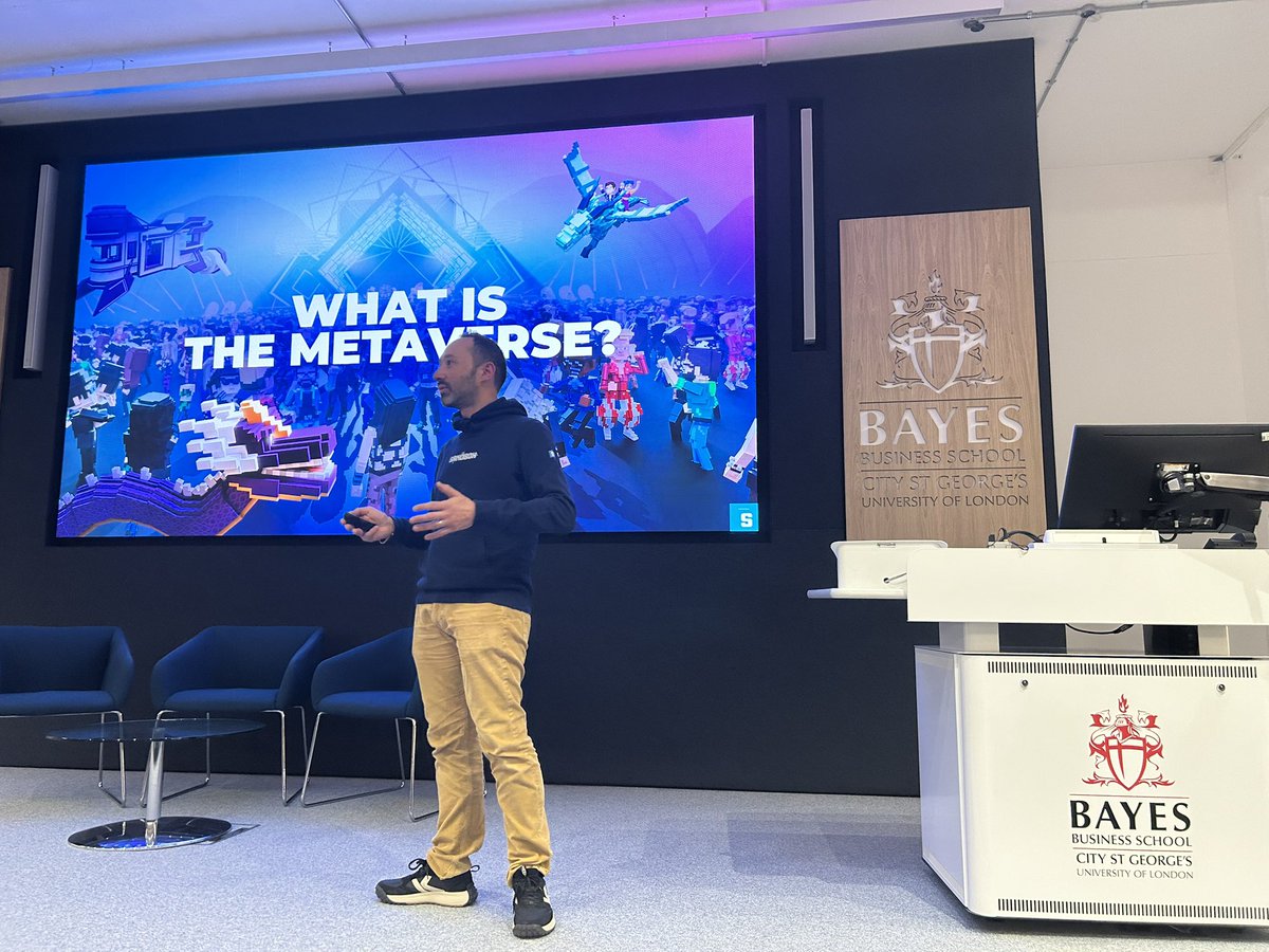 borgetsebastien's tweet photo. 🎓 Went back to school for a day as guest of honor to give a speech at Bayes Business School @BayesBSchool in London 🇬🇧 on the Metaverse and my Entrepreneur’s journey, followed by a fireside chat with @nettra @belpesce & @SarahAkwisombe on Career Opportunities in Virtual Worlds, Web3 and AI. 

I consider it’s always important to stay close to your users and to breakthrough the cliches by inspiring young generations to become creators and seize the new opportunities lying into the digital spaces. 

Some of my take-aways
- Playing video games can bring you many skills needed in the professional life: creativity, problem solving, iterative thinking, taking efficient decisions etc.
- Nobody is born into a job, but we gain experience through our experiences
- No company will teach you AI or Web3, but you will be learning these skills and train other as you are put into projects involving these technologies
- We’re living an exciting time of experimentation, where traditional business models are challenged
- Give the opportunity for people to evolve and take responsibility, help them acknowledge their mistakes to learn from them
- Entrepreneurship is a mindset, you should be ready to constantly selling a product, service or idea - at any time 
- You can succeed without a “dog eat dog” mentality, Web3 enables collaboration and network effects among competitors 

Hope these will be useful to whoever is willing to listen 🫡