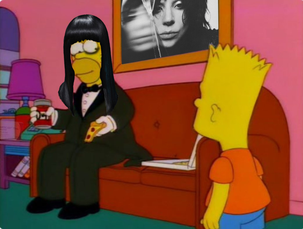 - ¿Por qué tan elegante, Homero?
- ¡Hoy se estrena el nuevo álbum de Lady Gaga, muchacho!

#MAYHEMISCOMING