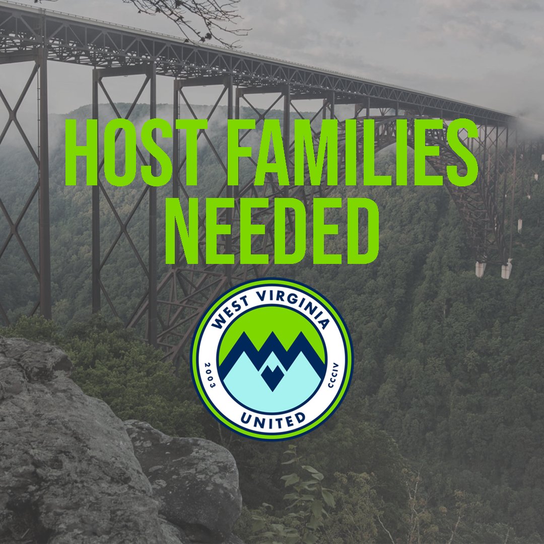 wvutd's tweet photo. 🚨 Host Families Needed! 🚨

Hosting a USL player is an unforgettable experience! Gain lifelong friends, learn about new cultures, and see the dedication of collegiate athletes up close. If you have a spare room, consider opening your home this season!

Message us if interested! https://t.co/4YhaXprO2Q