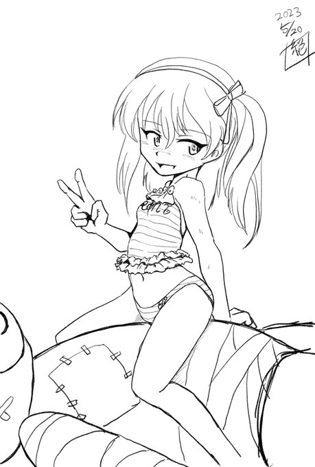 #女の子のピースを見せ合うタグ

あんまピース絵無い…
アルェー? 