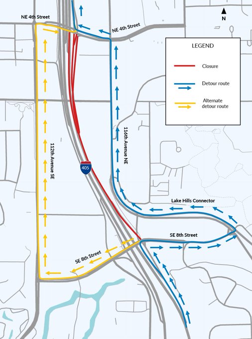NB I-405 완전 폐쇄
@bellevuewa
다음 주!언제: 밤 11시부터 4시