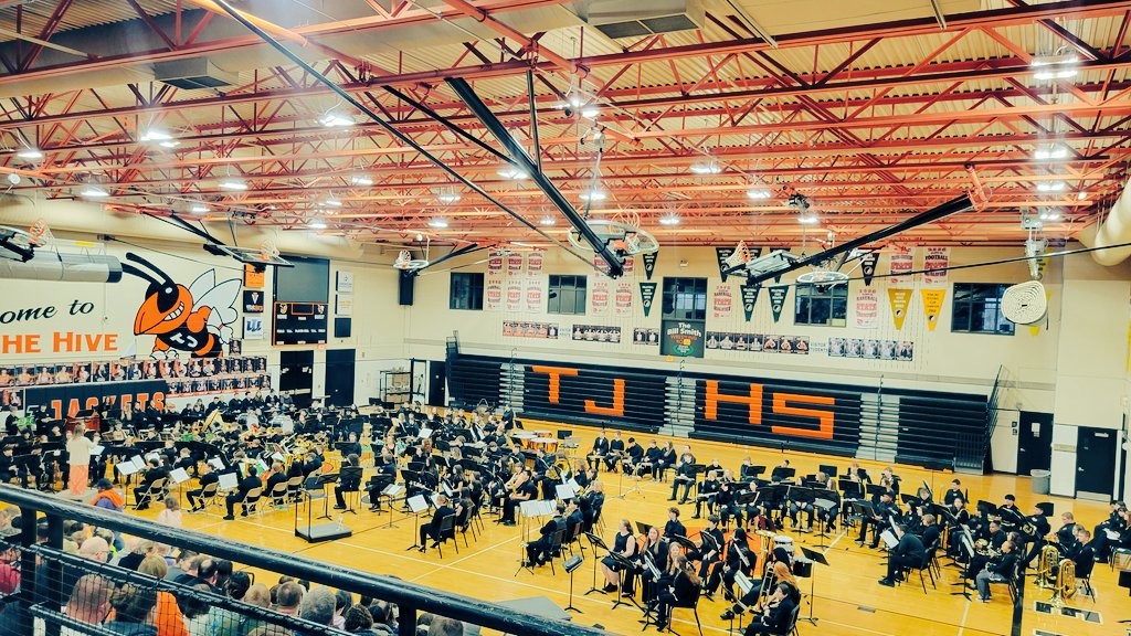 Wilson and Thomas Jefferson are performing in the West End Parade of Bands!  Full house on the floor.