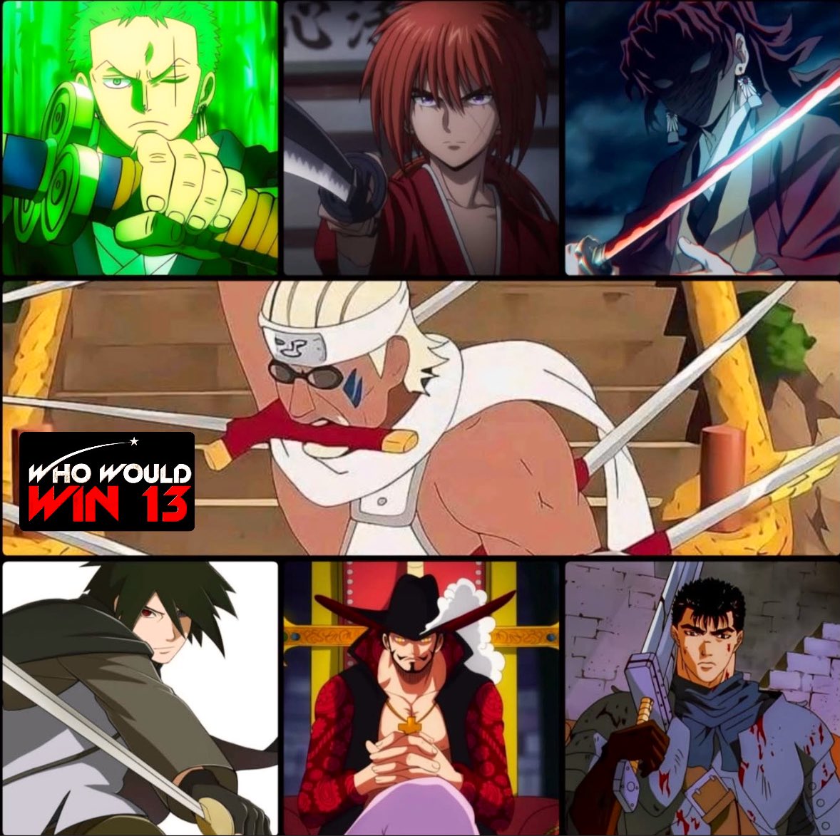 How many of these #Swordsmen can #KillerBee defeat in a 1v1⁉️🐝⚔️

-ONLY Swords
-NO POWERS/ABILITIES (PURE SKILL)

Who wins, and why? ⁉️

#whowouldwin #deathbattle #SHPOLL25 #naruto #kenshin #demonslayer #berserk #sword #GrandeFratello #inter