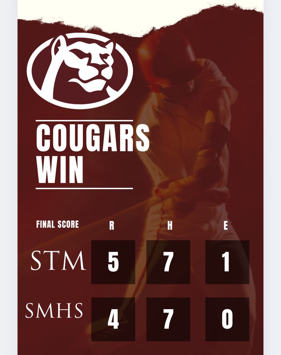 Cougs play ✅
Cougs Sharpie ✅✅
Late Inning Rally ✅✅✅ 
#grind_time 
<a href="/STMathleticsnow/">STM Athletics</a>