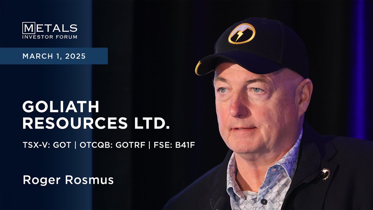 Goliath Resources Ltd. (@goliathresource) on Twitter photo Our Founder/CEO Roger Rosmus took the stage at the recent Metals Investor Forum #MIFToronto where he provided an overview of $GOT, and our strong results from 2024 drilling. Click to watch.
👉 youtube.com/watch?v=6eycXL…
#MIF2025 #goldmining Our Founder/CEO Roger Rosmus took the stage at the recent Metals Investor Forum #MIFToronto where he provided an overview of $GOT, and our strong results from 2024 drilling. Click to watch.
👉 youtube.com/watch?v=6eycXL…
#MIF2025 #goldmining