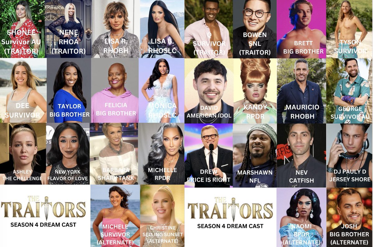 Happy Finale Day! New #TraitorsUS dream cast dropped 👀