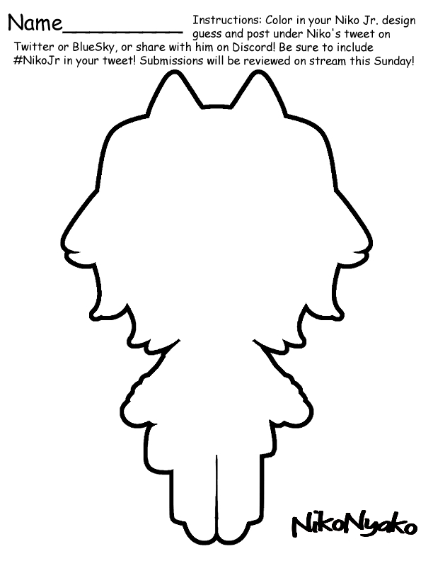 NikoNyako's tweet photo. 🐱🍰BIG NEWS🐱🍰

#NikoJr REVEAL (Chibi Model)
3.0 Character Sheet Reveal
4 YEAR @TWITCH Affiliate Anniversary

THIS SUNDAY 3/9 @ 8PM ET

Guess what the design looks like by coloring in the image and I will react to it on stream!
(Likes + RTs appreciated!)
#NiNyaLive #VTuber https://t.co/bhpDFxV2Nd