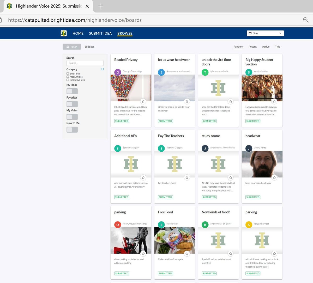 Students we'd love to hear your innovative ideas for improving the student experience at IHS.  Submit your ideas to our Catapulted site. Go to: catapulted.brightidea.com/ct/ct_login.ph…