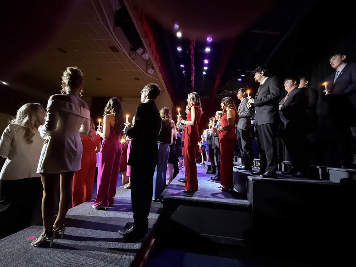 Annual back stage NHS photo!! I can’t believe it’s this time of year again!! ❤️💛💚💜