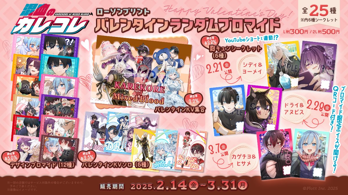 バレンタインランダムブロマイドの 胸キュンシークレットと連動した