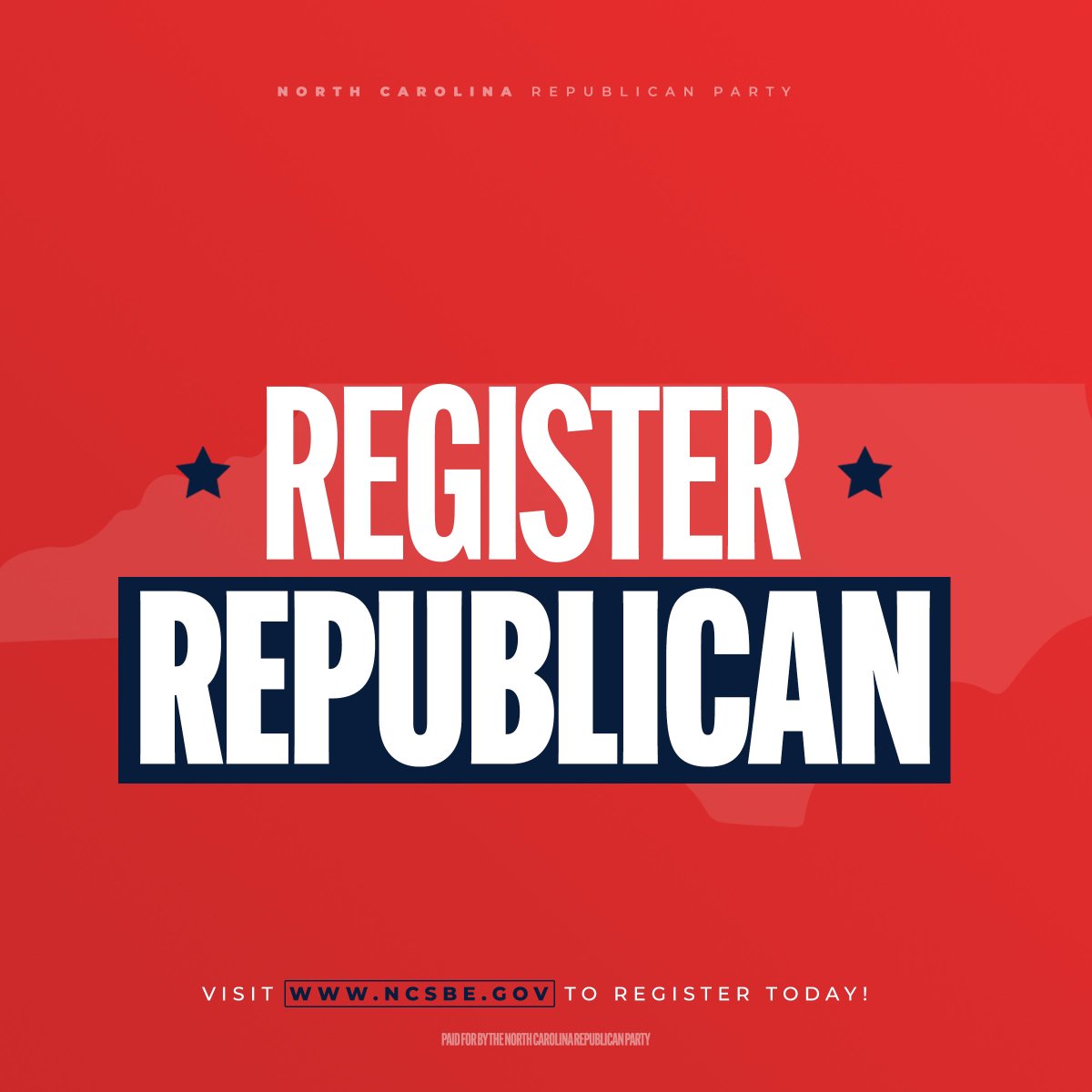 NCGOP's tweet image. Help us make North Carolina history and register REPUBLICAN! 

ncsbe.gov/registering/ho…