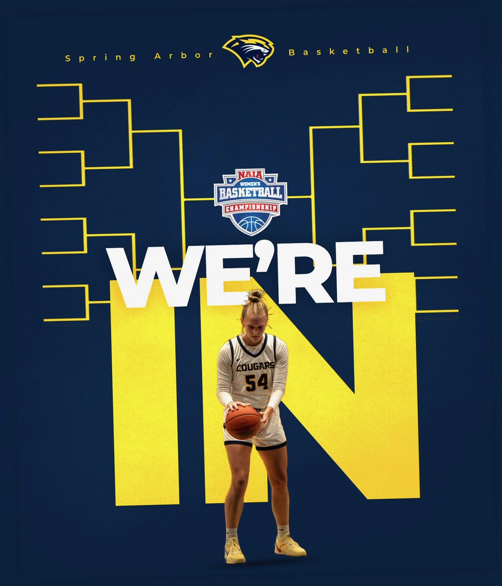 Spring Arbor Athletics (@saucougars) on Twitter photo 🏀 | 𝙒𝙚'𝙧𝙚 𝙞𝙣!
For the second straight year, <a href="/SAUCougarsWBB/">Spring Arbor Women's Basketball</a> is going to the #NAIAWBB national tournament!
The Cougars will head to Sioux City, Iowa for the First & Second Round.
➡️ saucougars.com/news/2025/3/6/… 🏀 | 𝙒𝙚'𝙧𝙚 𝙞𝙣!
For the second straight year, <a href="/SAUCougarsWBB/">Spring Arbor Women's Basketball</a> is going to the #NAIAWBB national tournament!
The Cougars will head to Sioux City, Iowa for the First & Second Round.
➡️ saucougars.com/news/2025/3/6/…