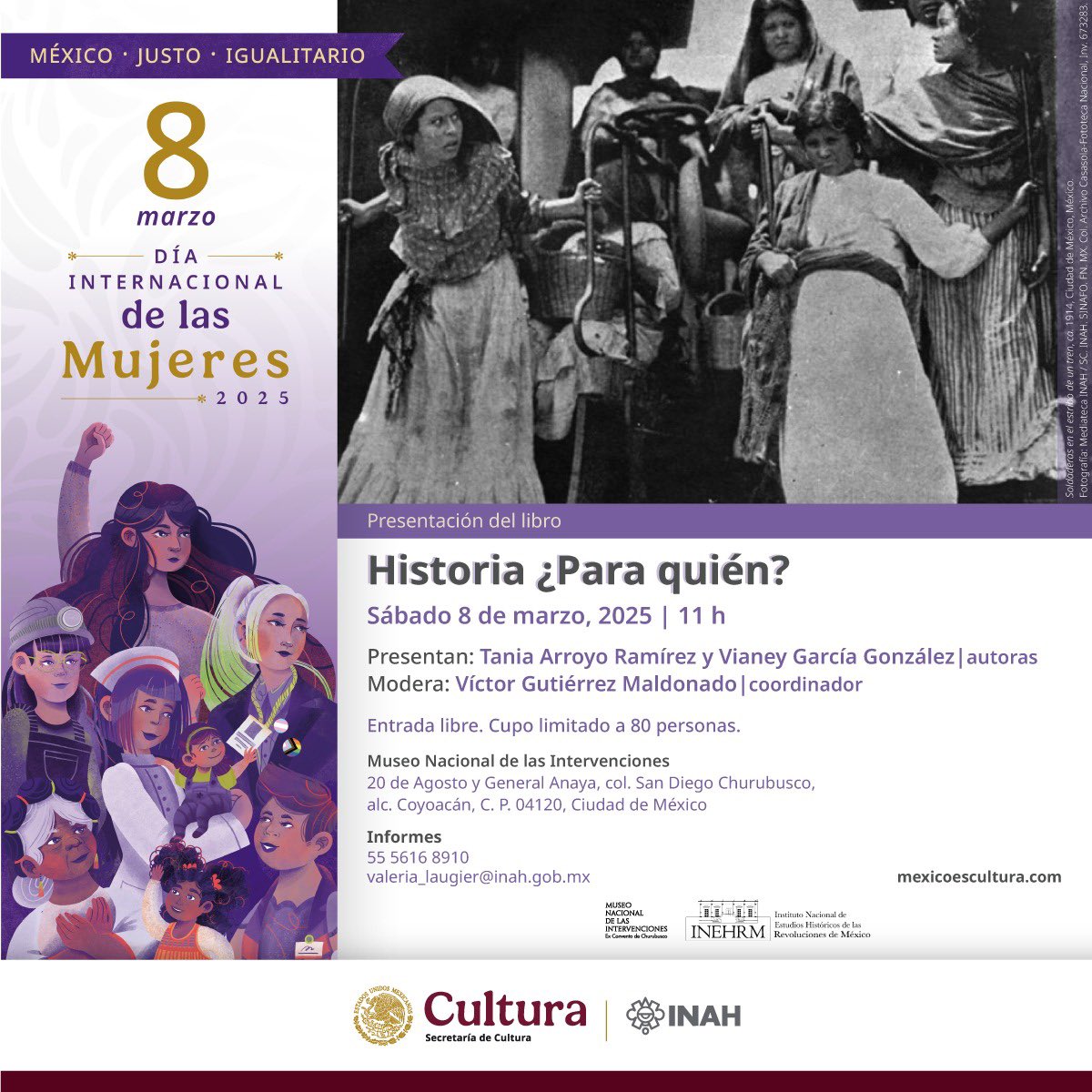 En el marco del día internacional de la mujer, nos vemos el sábado con Vianey García, otra de las autoras, para presentar el libro en el que 14 historiadoras reflexionan sobre la disciplina… ahí l@s esperamos…