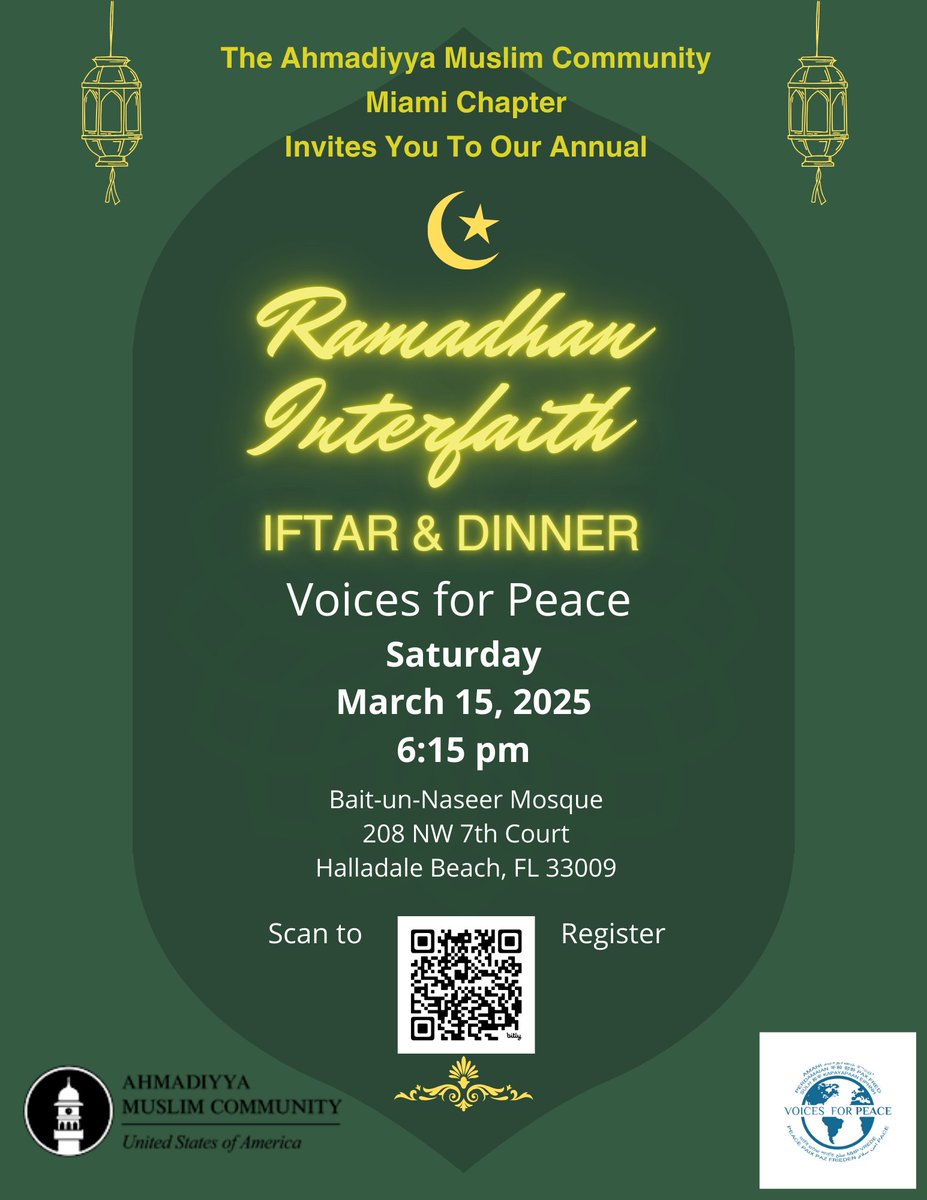 MiamiIslam's tweet image. Please join us for our Annual Ramadan Interfaith Event.  Use the QR code to register.  Registration is limited to the first 50 people.