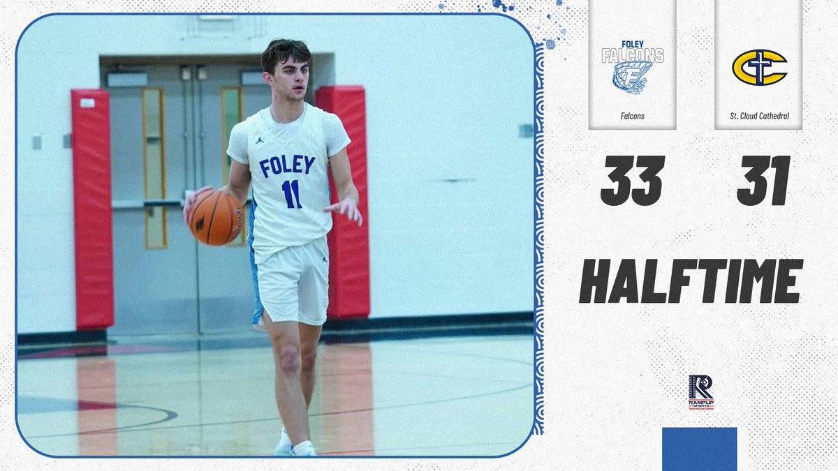 Let's go Falcons! Foley up on the road 33-31 at the Half over Cathedral!