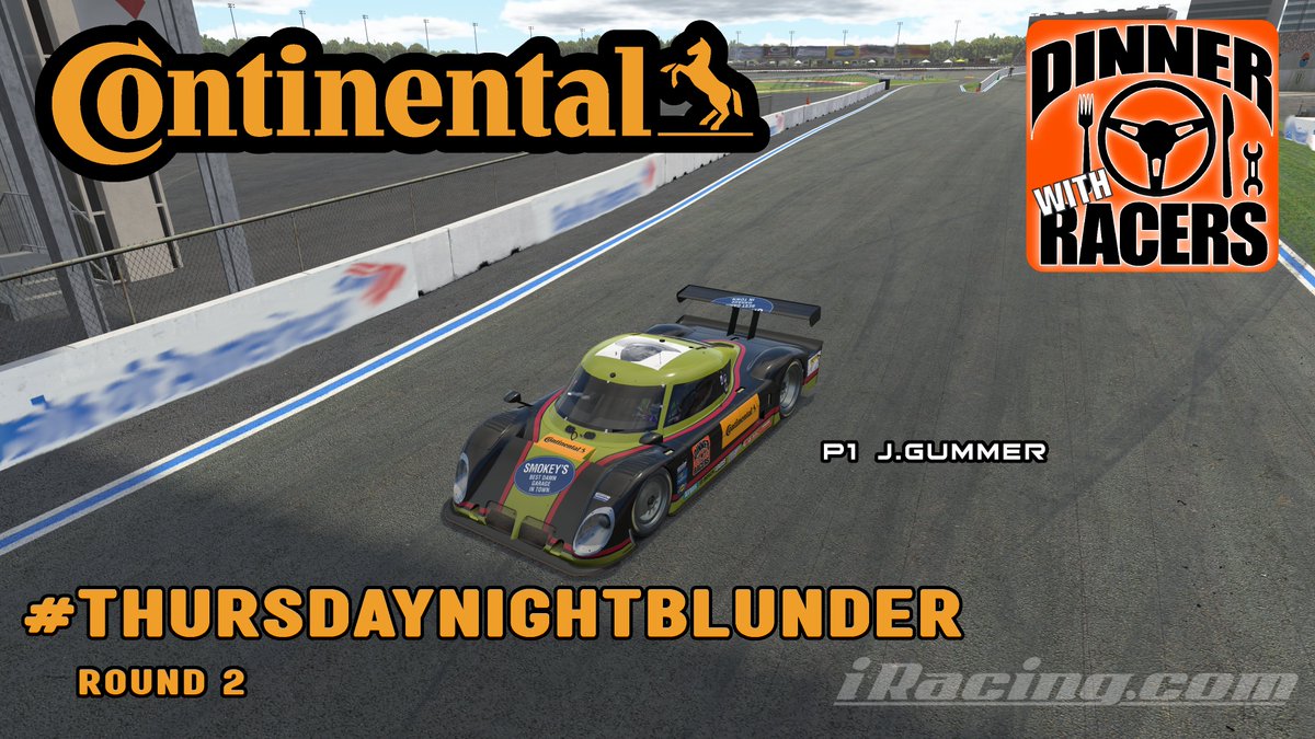 Dogathan's tweet image. Thank You @continentaltire for another round of @DWRshow #ThursdayNightBluner !!! The Smokey cars were out front with D. Waite taking Pole and J. Gummer dominating round 2 with a back-to-back win to open the season🏁#ContiBlunder