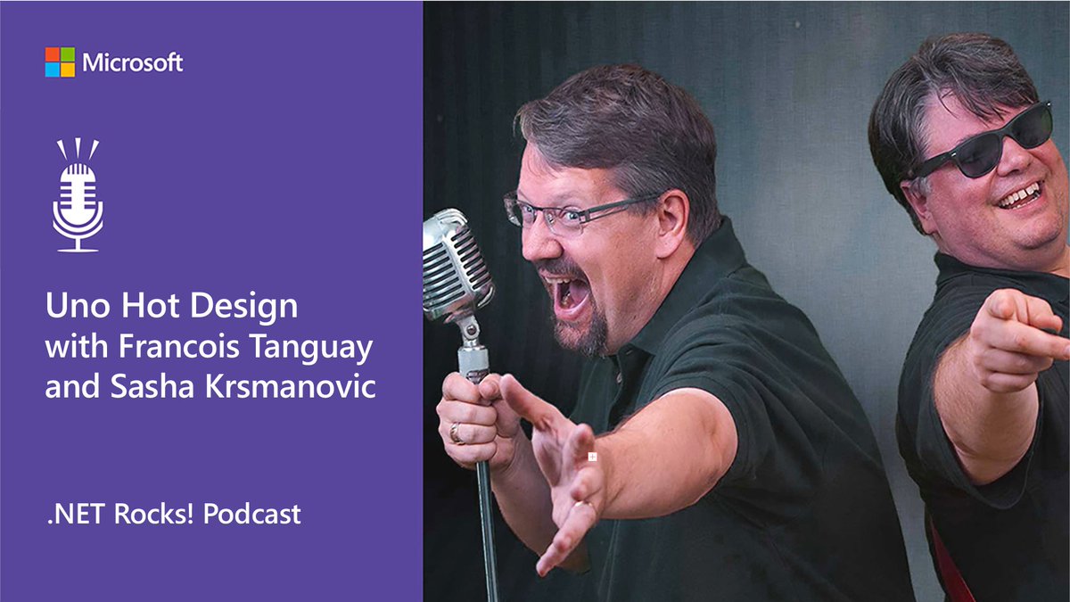 dotnet's tweet image. Ready to speed up your cross-platform development? #dotNETRocks, Francois Tanguay, and Sasha Krsmanovic discuss the evolution of the Uno Platform and how Hot Design speeds your dev cycle, so you can get more done in less time! Listen in. 🎧 msft.it/6019UCdUb