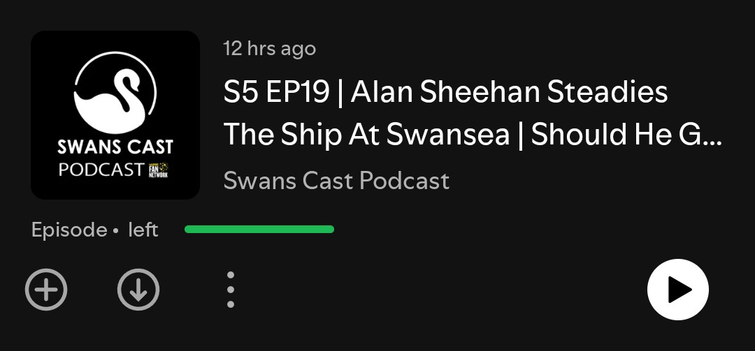 Really enjoyed the latest <a href="/SwansCastMedia/">Swans Cast Podcast</a> podcast last night. Pretty much spot on with my opinions re everything, Sheehan, New manager,Rose tinted glasses on here re past bosses and a result from up the road that puts everything back in the mix. Top pod lads 👍🦢
