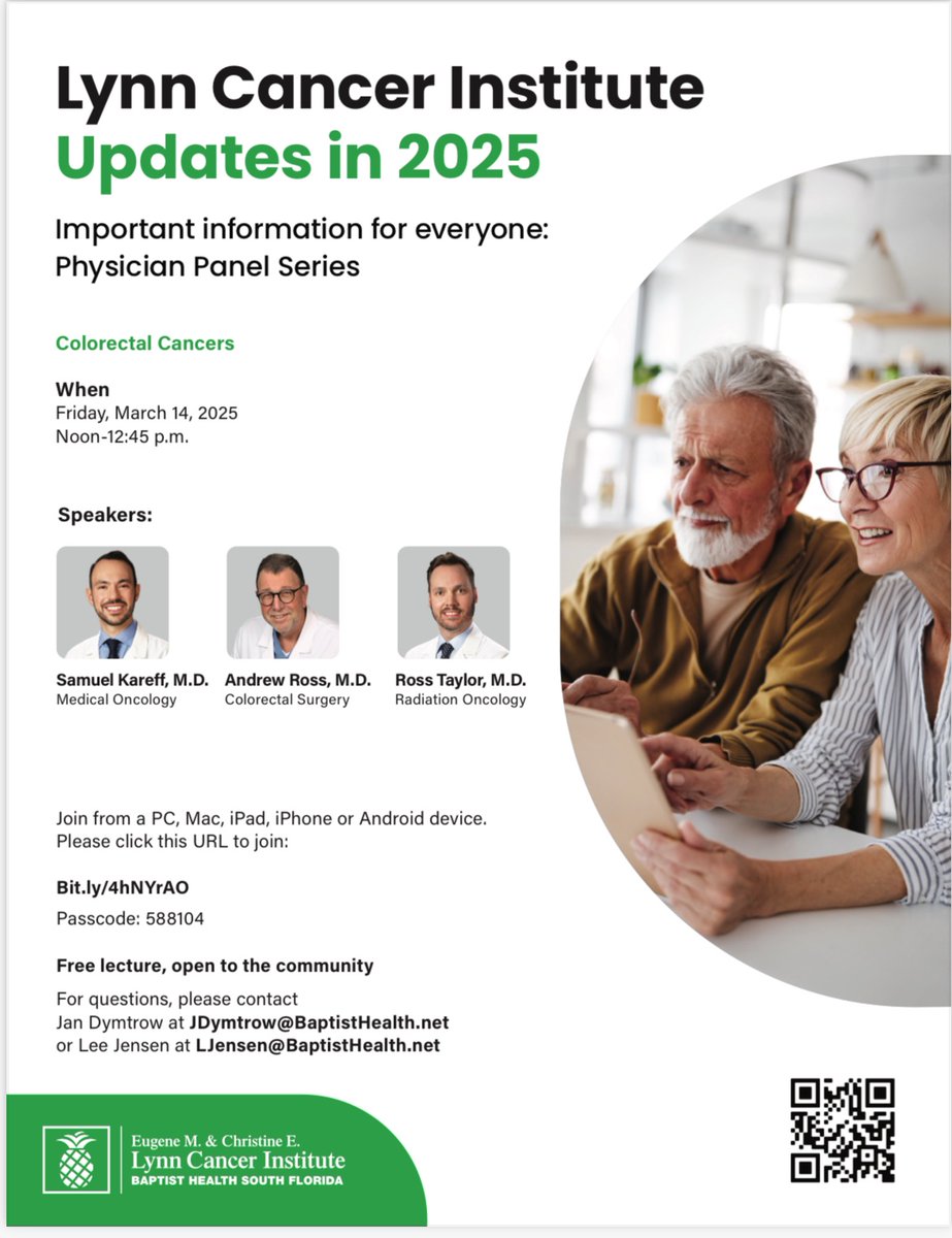 Samuel Kareff, MD, MPH (@samuelkareffmd) on Twitter photo Join us today at noon EST for free #PatientEducation to discuss all things new in the management of Colorectal Cancers <a href="/BHCancerCare/">Baptist Health Cancer Care</a> <a href="/BaptistHealthSF/">Baptist Health</a> <a href="/MiamiCancerInst/">Miami Cancer Institute Research</a>
#CRCSM #PatientEducation Join us today at noon EST for free #PatientEducation to discuss all things new in the management of Colorectal Cancers <a href="/BHCancerCare/">Baptist Health Cancer Care</a> <a href="/BaptistHealthSF/">Baptist Health</a> <a href="/MiamiCancerInst/">Miami Cancer Institute Research</a>
#CRCSM #PatientEducation