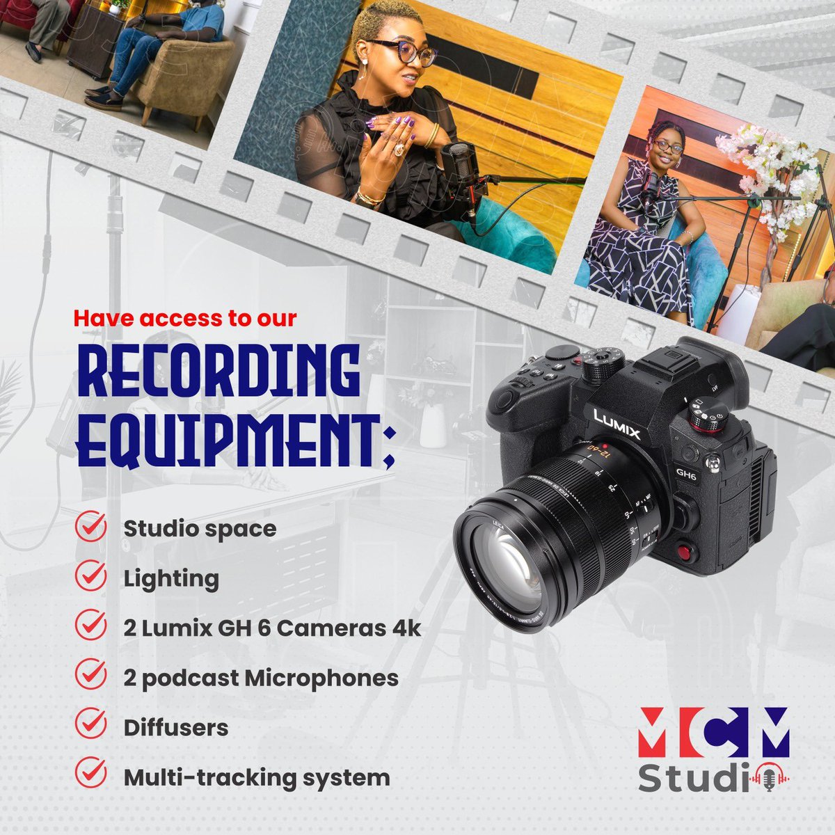 MCMStudioo's tweet photo. Great conversations deserve great sound

Book a podcast session at MCM Studio and enjoy an additional FREE 10-minute recording slot.
More time.More content. Same affordable price!

Book Now; 
https://t.co/kgP5sVL2MU
Phone No: 0701–099-8326

Manchester United #EclipseLunar Arsenal https://t.co/lZ5RzEurWe