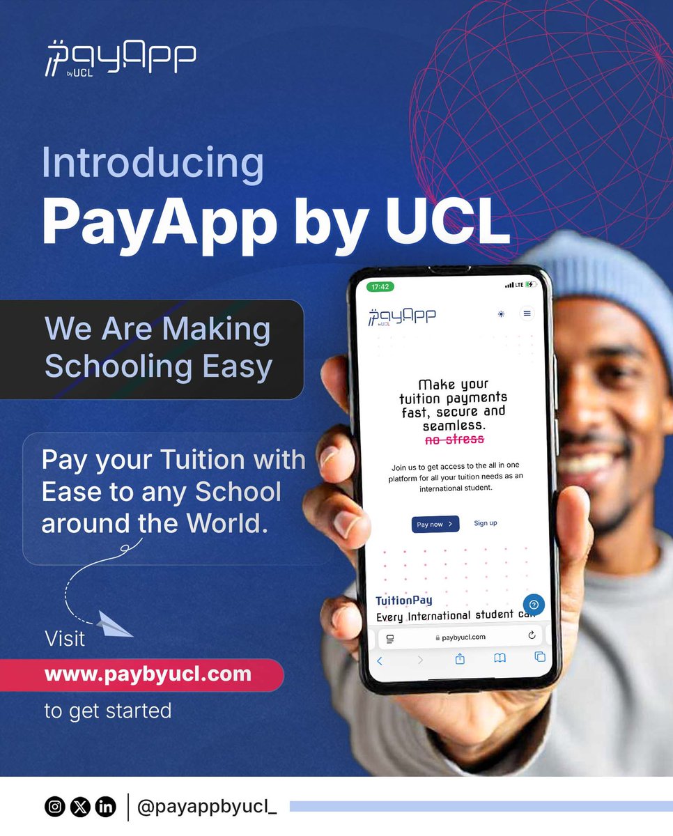 payappbyucl_'s tweet image. Make your School payments fast, easy and seamless
-Visit our Website - paybyucl.com
-Sign Up
-Create an Account
-Pay
Pay App by UCL is here to make your payment easier and faster.
#PayApp