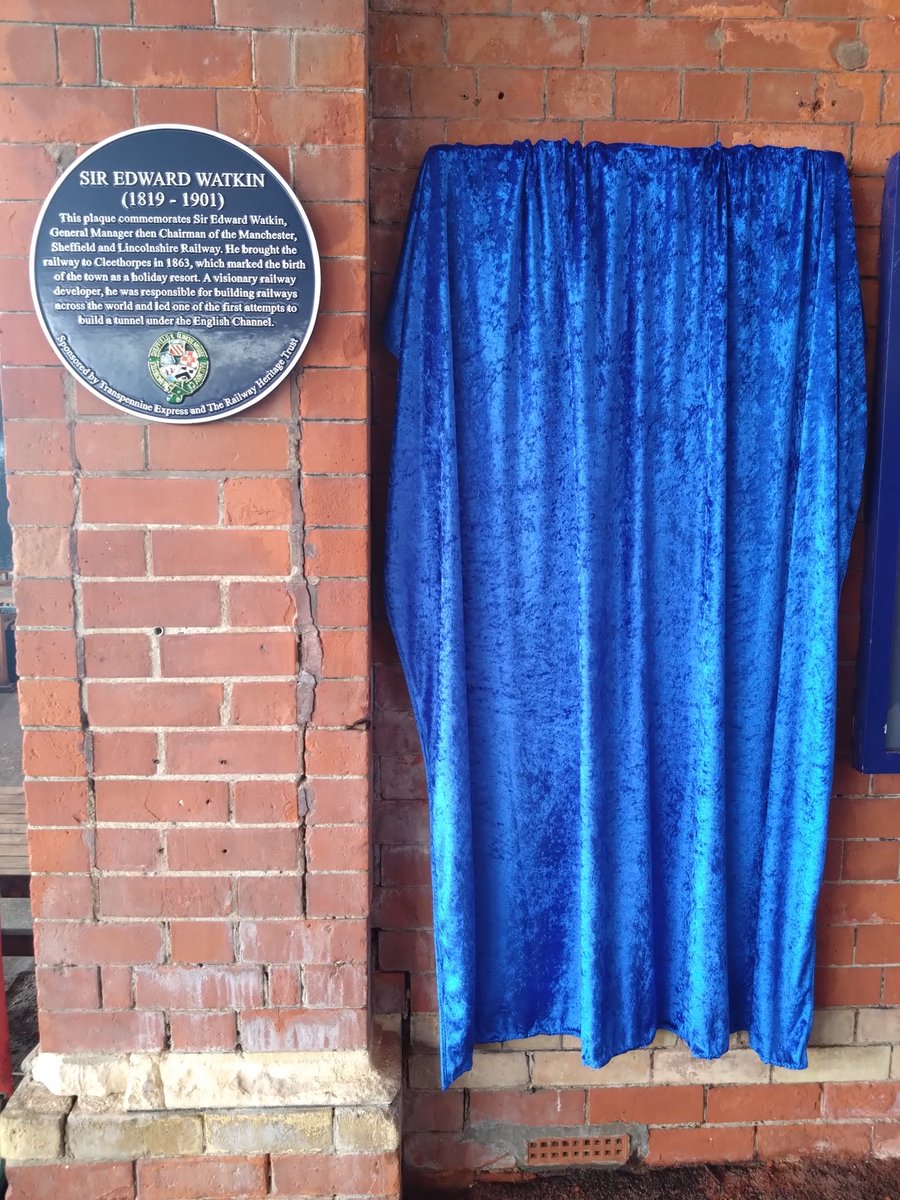 All ready for the new plaque at #cleethorpes station! Unveiling shortly.