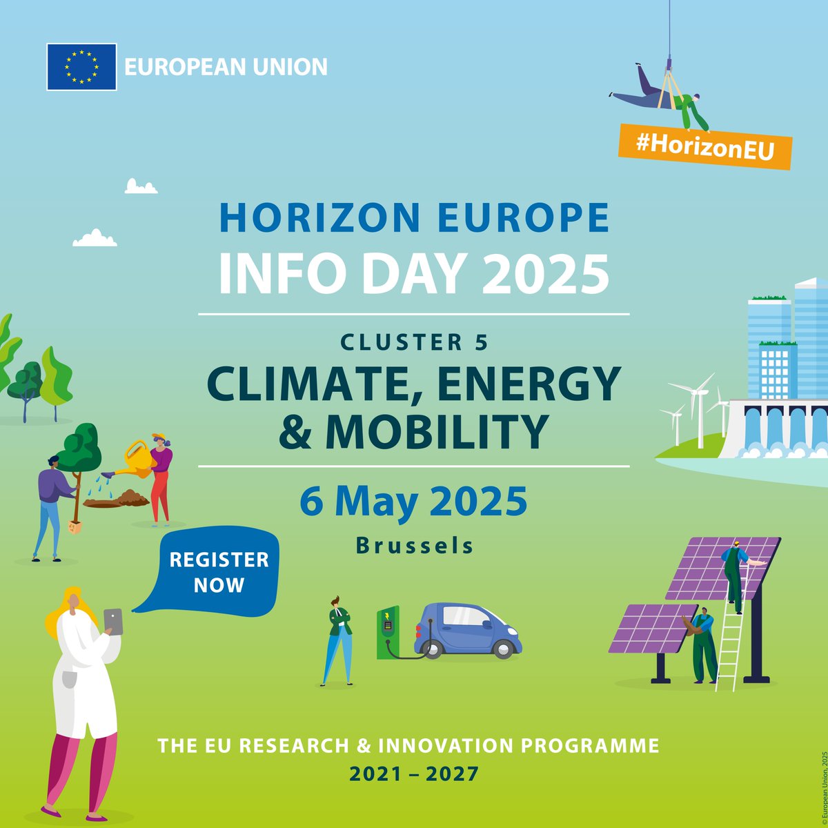 CINEA 🇪🇺 (@cinea_eu) on Twitter photo EU #HorizonEU Info Day | #Cluster5🍃#Climate⚡️ #Energy 🚋 #Mobility #Transport
Limited onsite spots available ❗
📢Register by 31/3 to secure your place (online participants can register anytime)
✅Network with partners at the brokerage event
👉Sign up …rch-innovation-community.ec.europa.eu/events/3Z4CdMQ… EU #HorizonEU Info Day | #Cluster5🍃#Climate⚡️ #Energy 🚋 #Mobility #Transport
Limited onsite spots available ❗
📢Register by 31/3 to secure your place (online participants can register anytime)
✅Network with partners at the brokerage event
👉Sign up …rch-innovation-community.ec.europa.eu/events/3Z4CdMQ…