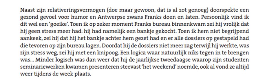 Ook in het recentste nummer van Panopticon: een mooi in memoriam door Franky Goossens over het leven en werk van Frank Hutsebaut. 
Tempus fugit inderdaad...  Frank overleed op 17 oktober 2023. 
(Zie: maklu-online.eu/nl/tijdschrift…)