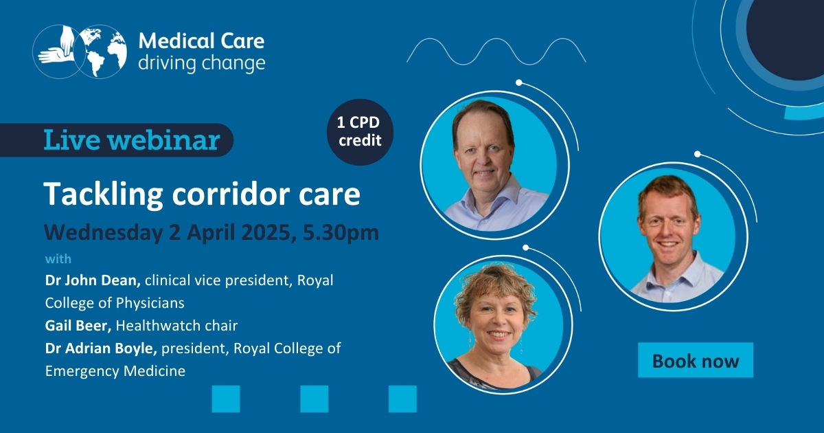 Join Medical Care for a vital discussion on the impact of corridor care and how to address it.

Experts will share real-world experiences, discuss the systemic causes, and explore solutions to improve patient safety and hospital capacity.

Book now:  ow.ly/lzWb50VhYH6