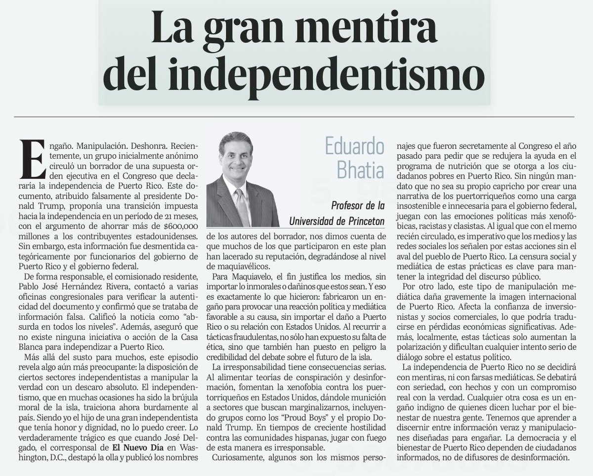 Juan Eugenio Hernández Mayoral (@juaneugeniohm) on Twitter photo Totalmente de acuerdo con el Profesor <a href="/eduardobhatia/">Eduardo Bhatia-Gautier🇵🇷</a> Por mi parte añado que Dalmau se despojó del disfraz de ovejita y salió el verdadero lobo. Gracias a Dios no ganó ni ganará jamás la gobernación. Los puertorriqueños atesoramos nuestra relación permanente con los EEUU Totalmente de acuerdo con el Profesor <a href="/eduardobhatia/">Eduardo Bhatia-Gautier🇵🇷</a> Por mi parte añado que Dalmau se despojó del disfraz de ovejita y salió el verdadero lobo. Gracias a Dios no ganó ni ganará jamás la gobernación. Los puertorriqueños atesoramos nuestra relación permanente con los EEUU