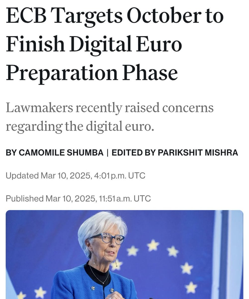 Can the people stop the Digital Euro before October 2025?

Join the movement 💶🇪🇺#1euro

AmeHqm1UY2EYABh1R2DV9wft8HxZzX7Rkc5DwaFqpump

#MEGA #1DOLLAR #POLITIFI