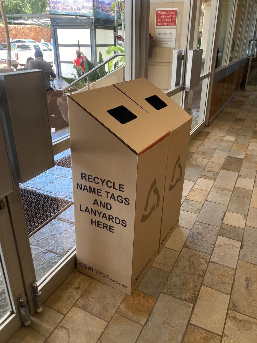 The CSIR ICC has placed a branded recycling box in its foyer to encourage visitors to recycle their lanyards and name badges, as part of its ongoing  sustainability efforts.

#CSIRICC
#Sustainability
#wheresmartmindsmeet
