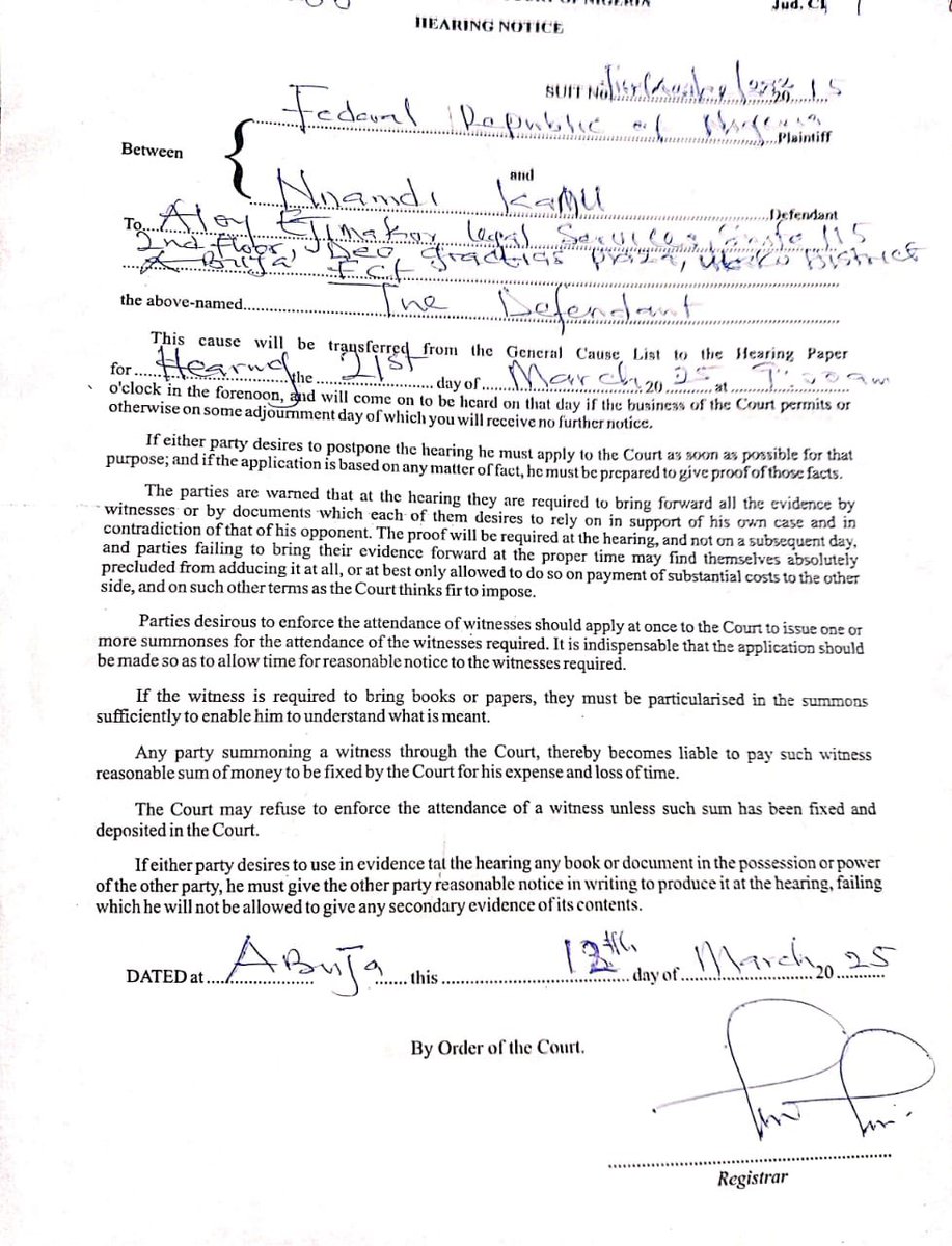 AloyEjimakor's tweet photo. It’s now official that Onyendu Mazi Nnamdi Kanu shall appear before a new Judge on 21st March 2025. It’s a milestone; and we are primed &amp; ready. https://t.co/u9kPwm5fZw