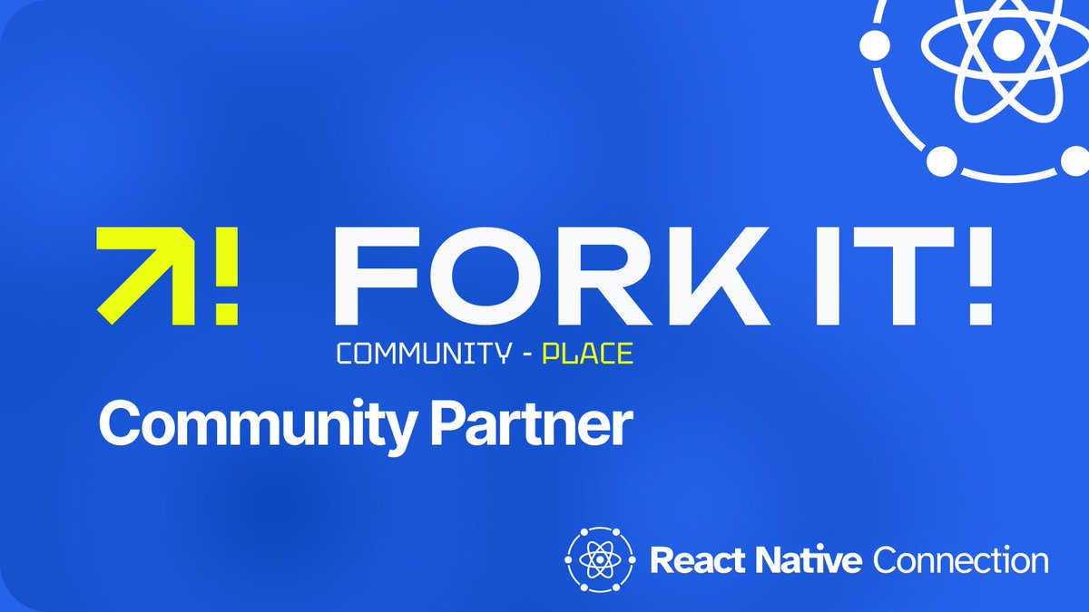 React Native Connection (@reactnativeconn) on Twitter photo Proudly announcing our partnership with the <a href="/ForkitCommunity/">Fork it! Community | Tech Conferences and more</a>, a global Tech Community with great in-person events and Podcasts.
👉 forkit.community Proudly announcing our partnership with the <a href="/ForkitCommunity/">Fork it! Community | Tech Conferences and more</a>, a global Tech Community with great in-person events and Podcasts.
👉 forkit.community