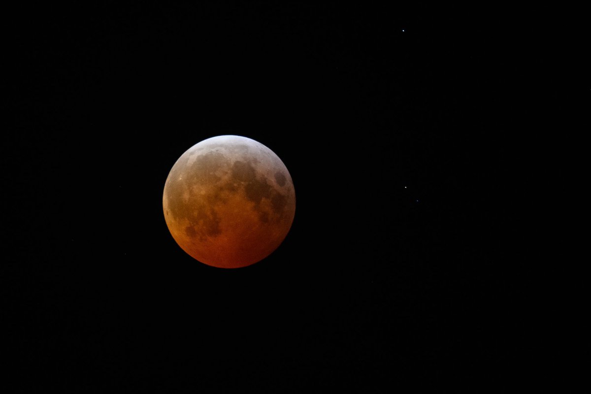 Lunar Eclipse over Girard, Ohio, during totality. ❤️🌕