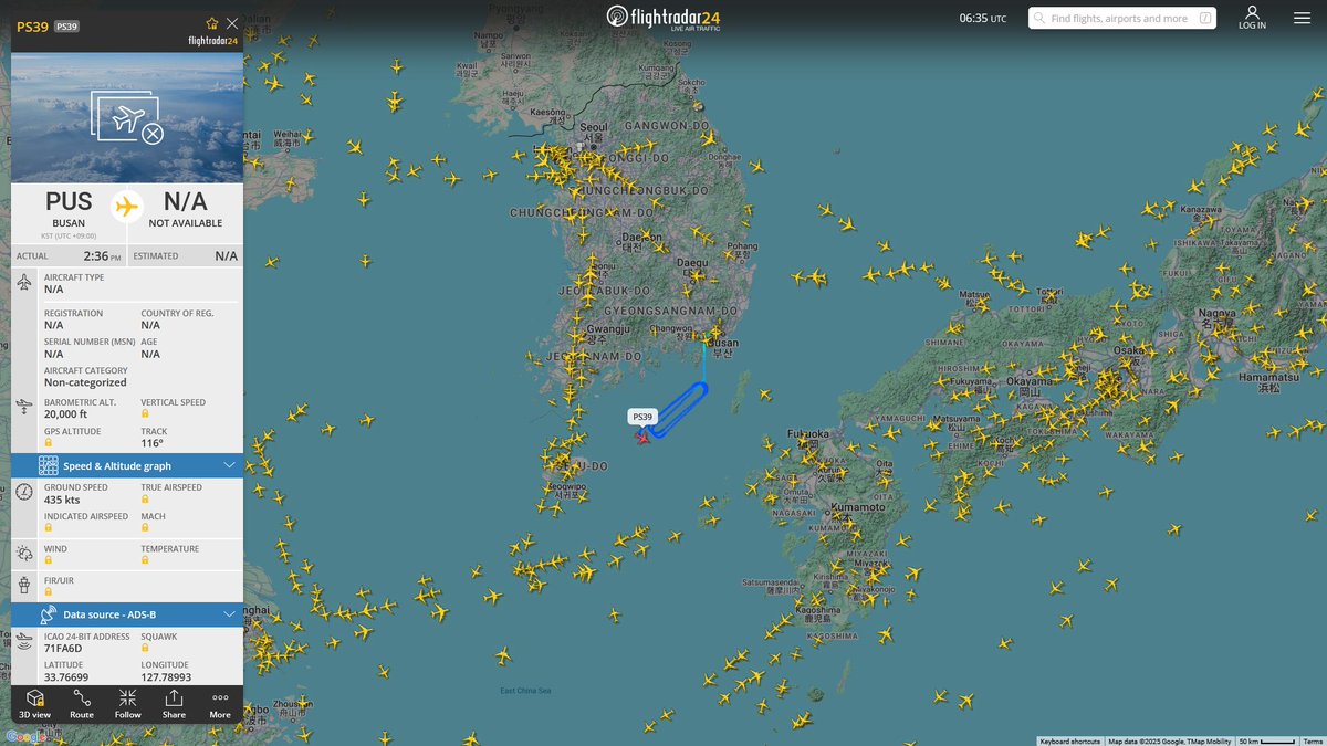 AIYeyENGDdJkjTr's tweet photo. Mar. 14, 2025
#Gimhae AB, Busan #South Sea
#PS39 #71FA6D ROKAF KC-330 Cygnus https://t.co/fwOjKQkaA2