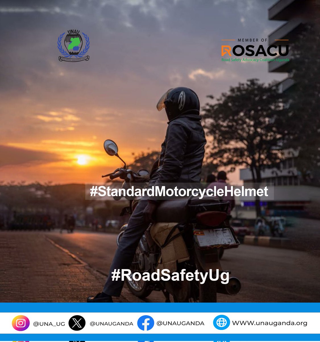 UNAUGANDA's tweet image. When guidelines are put in place on Standard motorcycle helmets for riders, we highly reduce risks associated with road crashes on head injuries.

Efforts from the government, @MoWT_Uganda, @UNBSug and civil society can really make this happen.

#RoadSafetyUg