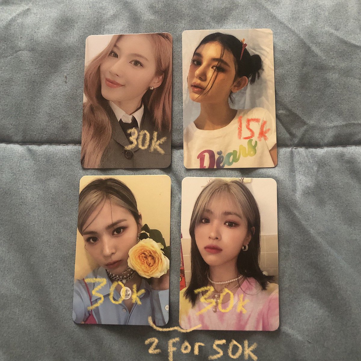yeonzini's tweet photo. wts photocard sana twice formula of love, danielle weverse ver newjeans njz, ryujin itzy loco crazy in love.

dom jaksel, exc adm 🍊 9%, boleh coba nego https://t.co/YDCzHxopLn