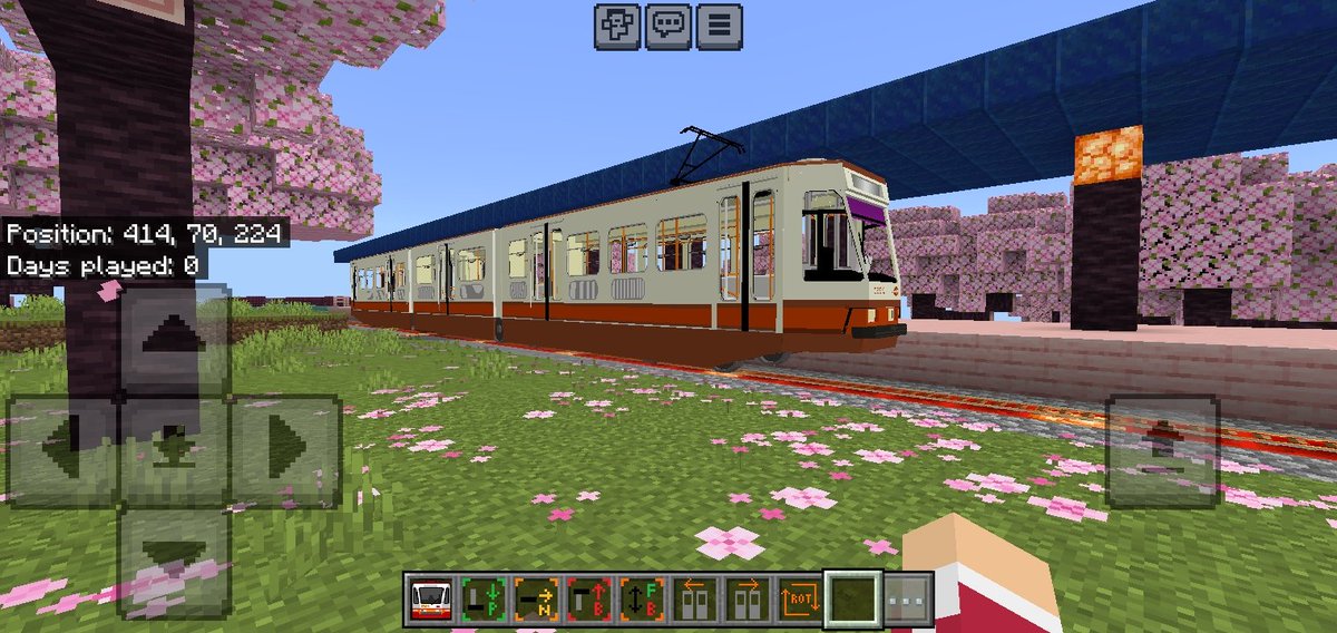 PrincessTantan's tweet photo. The old LRTA 1000 Class has been spotted loading and unloading passengers in a train station in Cherry Grove biome.

#Minecraft #ManilaLRTLine1 #MinecraftBedrockEdition #MCBE #GlodelaniaGames #鉄道アドオン #NanobanaKinako #Glodelania #LRTA1000Class #ManilaLRT https://t.co/eOz3S1EI5Q